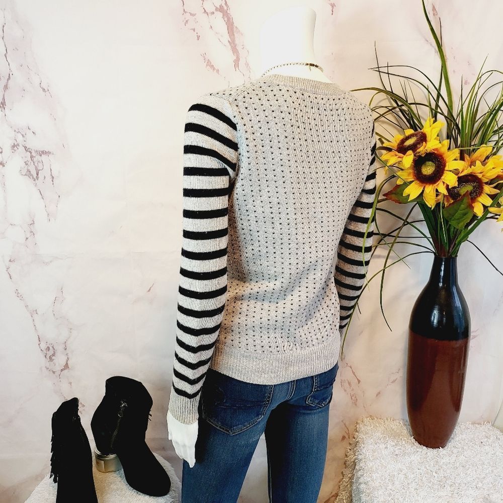 Madewell hearts with stripe sleeves cotton blend sweater - Picture 5 of 7